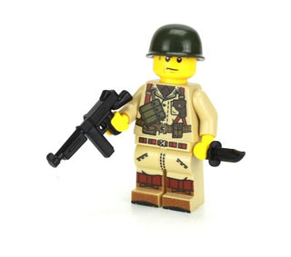 WW2 Single U.S. Army Soldier Thompson SMG Minifigure, BB99 Minifigure LEGO®