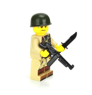 WW2 Single U.S. Army Soldier Thompson SMG Minifigure, BB99 Minifigure LEGO®