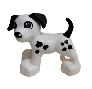 Duplo Dog with Black Eyes, Ears, Nose, Tail, and Spots Pattern, 1396pb05 LEGO® Animals LEGO®   