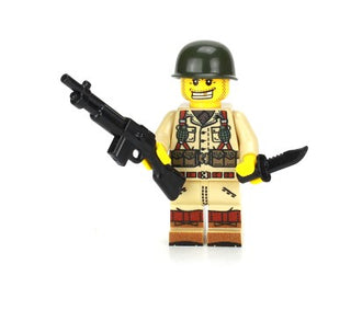 WW2 Single U.S. Army Soldier BAR Gunner Minifigure, BB98 Minifigure LEGO®