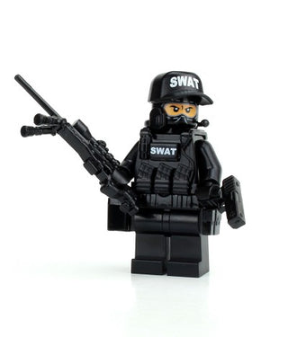 SWAT Police Sniper Custom Minifigure, BB52 Custom minifigure Battle Brick