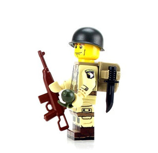 WWII U.S. Army 101st Airborne Paratrooper Custom Minifigure, BB1