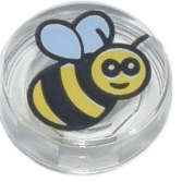 Round 1 x 1 with Black and Yellow Bee Pattern, 98138pb186 LEGO® Animals LEGO®