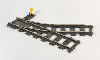 LEGO® 9v Train Track, Switch Point Left, Dark Gray, Part# 2861 Part LEGO® With Yellow Switch  
