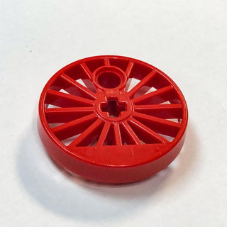 LEGO® Train Wheel RC Train, Spoked with Technic Axle Hole and Counterweight, 30 mm D. Part LEGO® Red  
