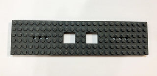 LEGO® Train Base 6 x 24 with 2 Square Cutouts and 3 Round Holes Each End, Part# 92088 Part LEGO® Dark Bluish Gray  