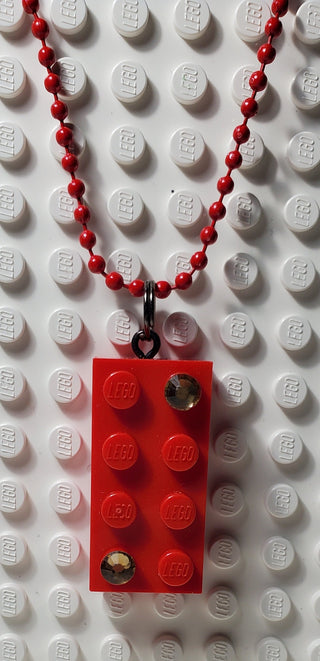 Jeweled Brick Necklace Blings Atlanta Brick Co Red  