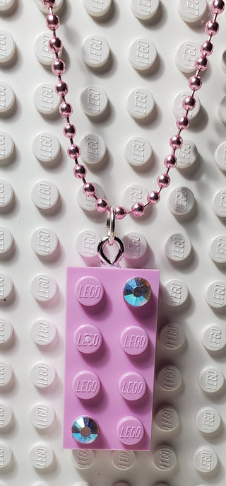 Jeweled Brick Necklace Blings Atlanta Brick Co Bright Pink  