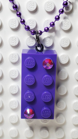 Jeweled Brick Necklace Blings Atlanta Brick Co Purple  