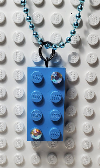 Jeweled Brick Necklace Blings Atlanta Brick Co Medium Blue  
