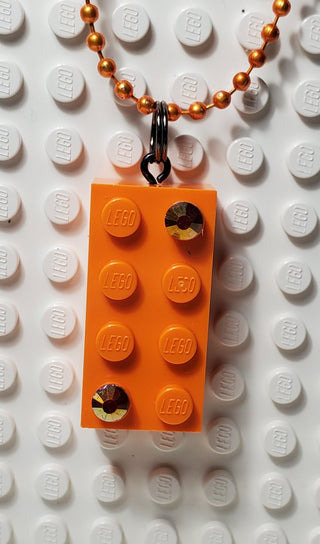 Jeweled Brick Necklace Blings Atlanta Brick Co Orange  