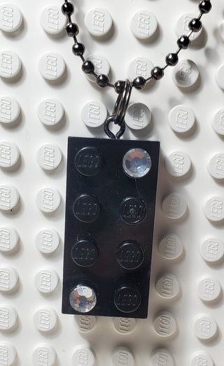 Jeweled Brick Necklace Blings Atlanta Brick Co Black (Black Chain)  