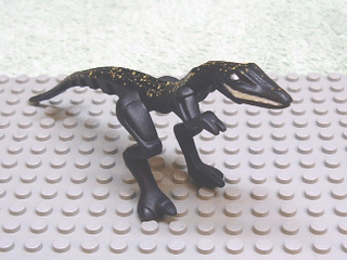 LEGO® Mutant Lizard Raptor Rubber Dinosaur LEGO® Animals LEGO® Black w/ Yellow Specks, 54125pb01  