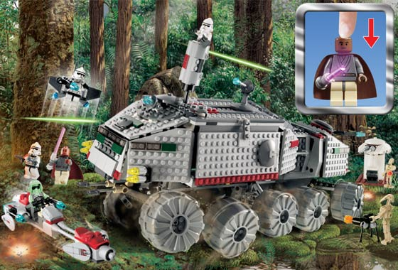 Clone Turbo Tank (with Light-Up Mace Windu, Trans-Light Purple Lightsaber Blade), 7261-1 Building Kit LEGO®   