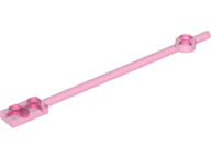 Bar 12L with 1 x 2 Plate End Hollow Studs and 1 x 1 Round Plate End, 99784 Part LEGO® Trans-Dark Pink  