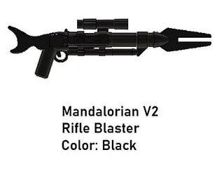 Custom Star Wars Mando V2 Rifle Blaster For LEGO Minifigures Custom, Accessory BigKidBrix Black  