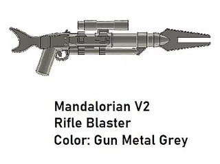 Custom Star Wars Mando V2 Rifle Blaster For LEGO Minifigures Custom, Accessory BigKidBrix Grey  