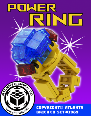 Power Ring Exclusive Building Kit #ABC1989 ABC Building Kit Atlanta Brick Co Blue Gem w/ Yellow Band  