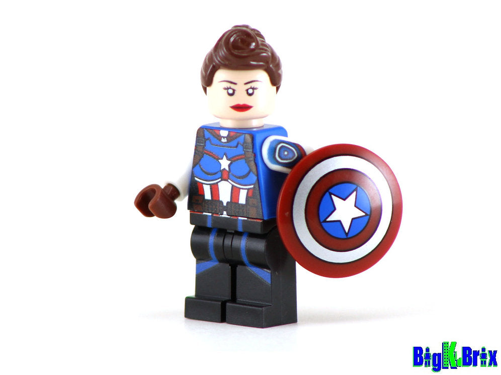 CAPTAIN AMERICA PEGGY CARTER Custom Printed Inspired Lego Marvel