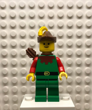 Forestman, Red, Brown Hat, Yellow Feather, Quiver, cas140a Minifigure LEGO®   