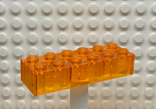 2x6 Brick Lego Part Number 44237 Trans Orange Atlanta Brick Co