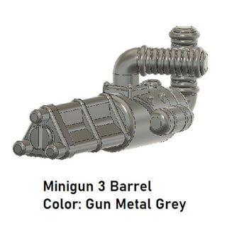 MINIGUN 3 BARREL Custom for Lego Minifigure Custom, Accessory BigKidBrix Grey  