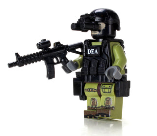 DEA Special Response Team SRT Officer Custom Minifigure Custom minifigure Battle Brick   