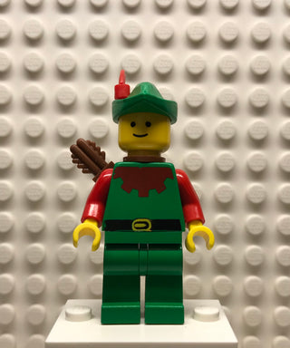 Forestman, Red, Green Hat, Red Feather, Quiver, cas137a Minifigure LEGO®   