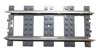 9v LEGO® Train Track, Straight, Part# 2865c01 Part LEGO® Dark Bluish Gray  