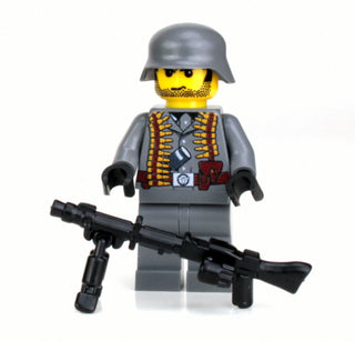 German WWII MG Gunner Custom Minifigure Custom minifigure Battle Brick   