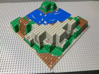 32x32 Raised Baseplate Canyon w/ Brown/Green Mountain, River Rapids Pattern 6024px5 LEGO® Part LEGO®   