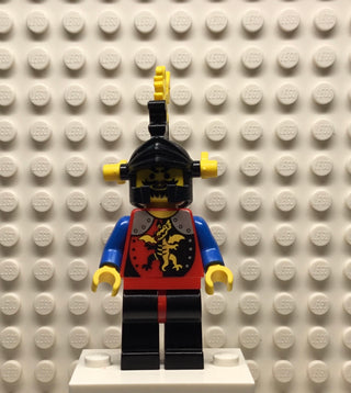 Dragon Knights, Knight 2, Black Legs with Red Hips, Black Dragon Helmet, Yellow Plumes, cas018 Minifigure LEGO®   