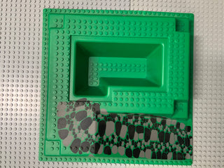 32x32 Raised Baseplate W/ Ramp & Pit, Rocks Black/Gray Pattern 2552px5 LEGO® Part LEGO®   