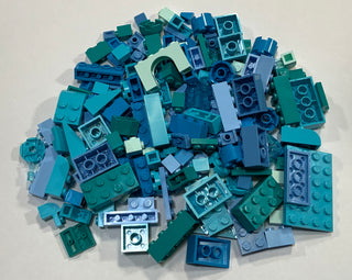 Brand New, Unused Bulk Basic LEGO® Pieces by color Bulk LEGO® Shades of Light Blue & Teal - 4.5ozs  