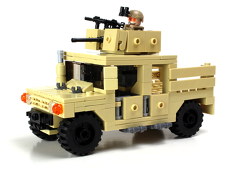 Army Tactical Gun Truck 4x4 Building Kit Battle Brick   