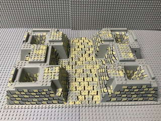 32x48 Raised Baseplate w/ 4 Corner Pits, Tan & Gray Rock Cobblestone Pattern 30271px4 LEGO® Part LEGO®   