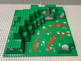 32x32 Raised Baseplate Canyon w/ Brown Dirt and Gray Rocks Pattern 6024px4 LEGO® Part LEGO®   