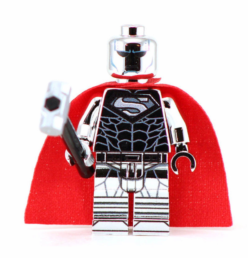 STEEL CHROME Superman Custom Printed & Inspired Lego DC Minifigure