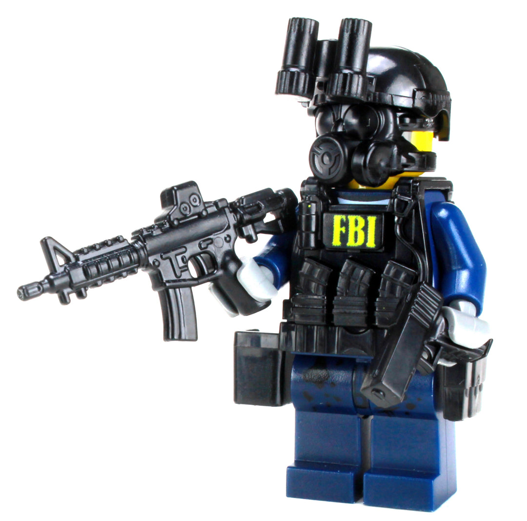 Battle Brick Collectible FBI SWAT Critical Incident Response CIRG  Officer|Custom Minifigure | Genuine Minifig | Packaged in The USA | 1.6  Inches Tall