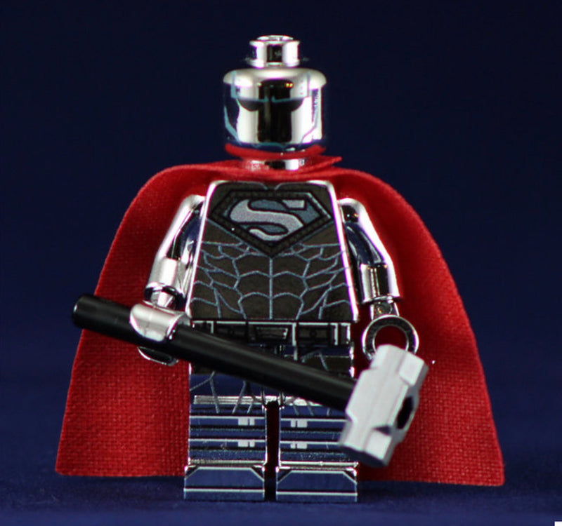STEEL CHROME Superman Custom Printed & Inspired Lego DC Minifigure