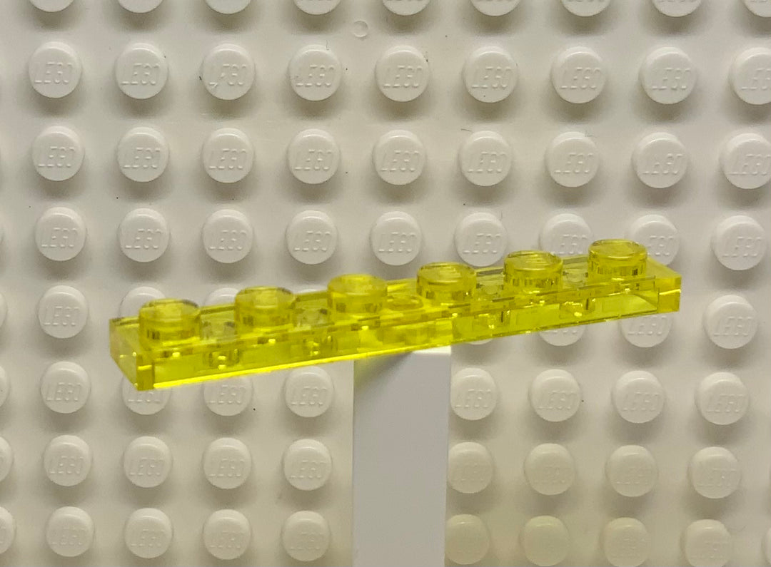 1x6 Plate, Lego® Part Number 3666 Trans-Yellow