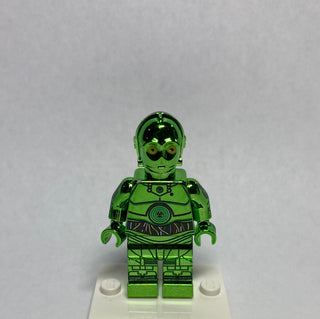 Protocol Droid Limited Edition Chrome Green Custom Printed & Inspired Lego Star Wars Minifigure Custom minifigure BigKidBrix   