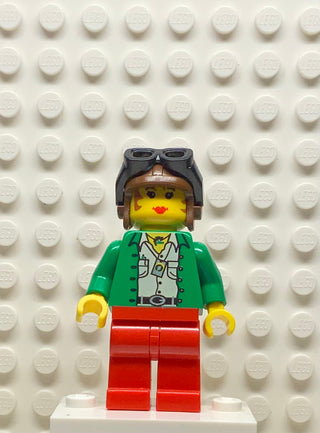 Miss Gail Storm (Dino Island) with Aviator Cap and Goggles, adv018 Minifigure LEGO®   