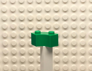 2x2 Brick Round Corner Macaroni with Stud Notch, Lego® Part Number 3063 Green Part LEGO®   