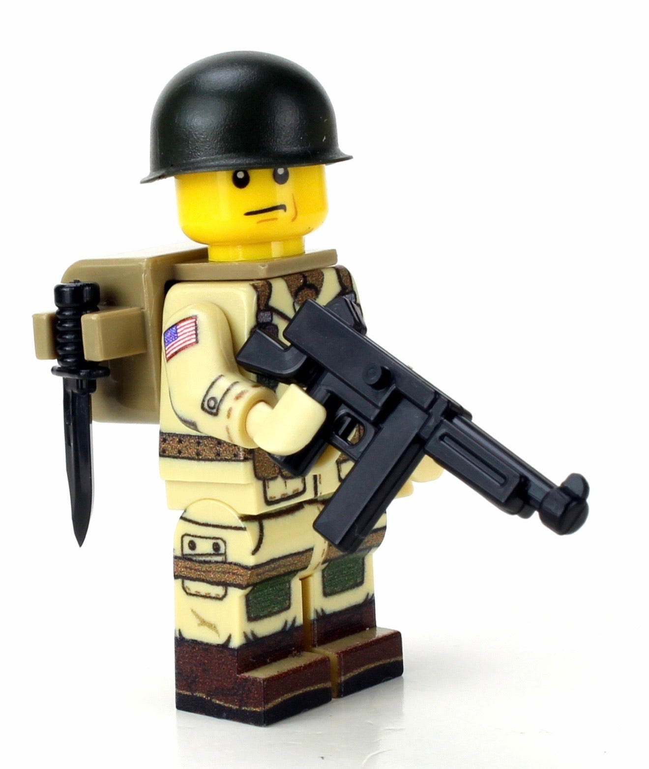 Lego Minifigure - WW2 USA / American 82nd Airborne Solider / Gunner #2 - TMC