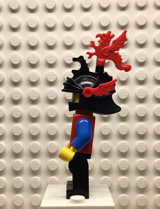Dragon Knights, Knight 2, Black Legs, Black Dragon Helmet, Red Plumes, cas017 Minifigure LEGO®   