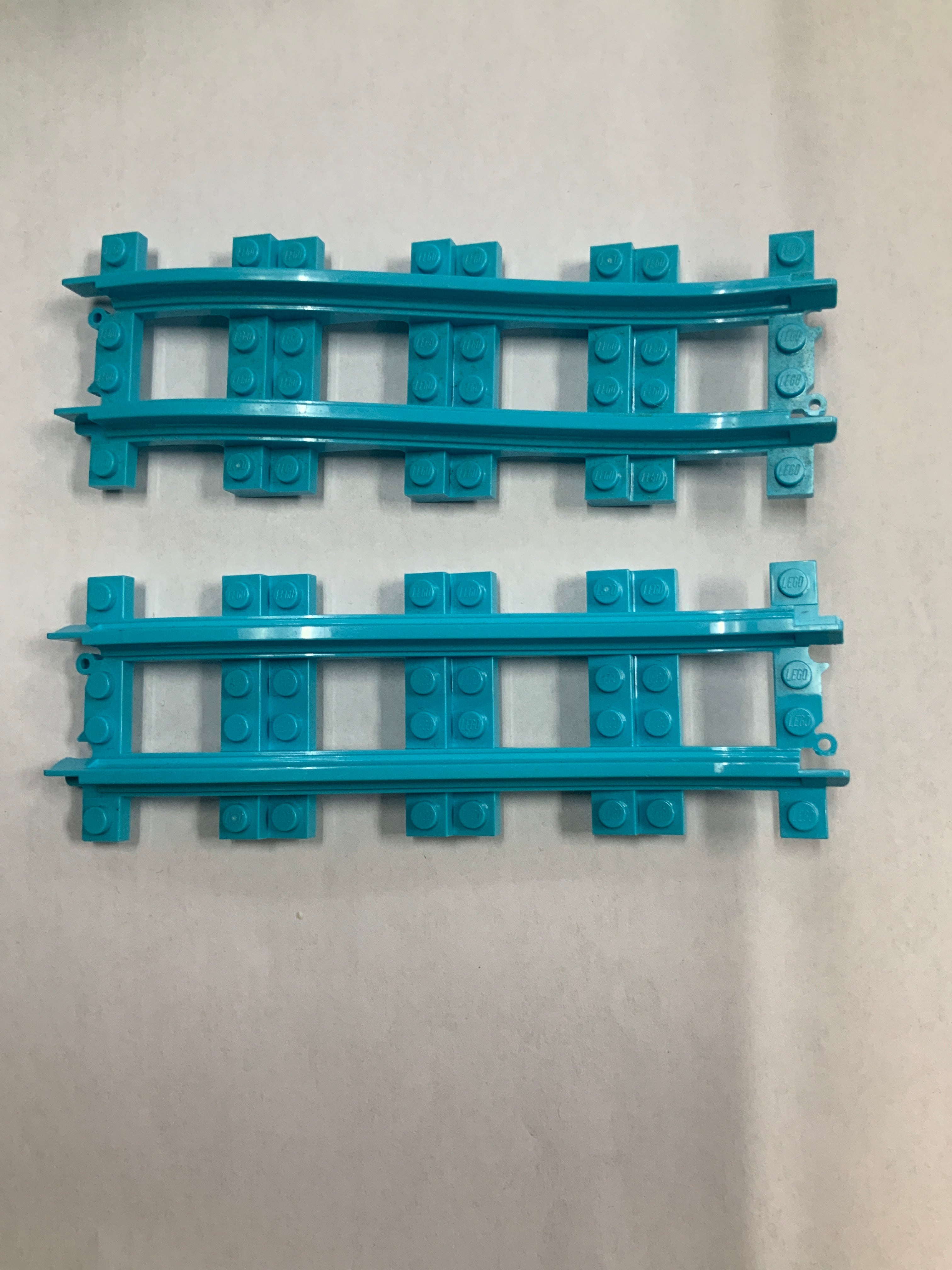 LEGO® Plastic Train Track, Narrow, Ramp, 3 brick elevation, Medium Azu ...