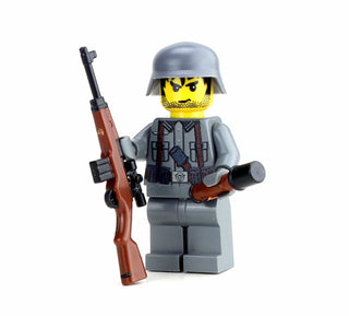 WWII German Soldier With G43 Custom Minifigure Custom minifigure Battle Brick   