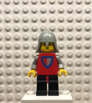 Classic Knight, Shield Red/Gray, Black Legs with Red Hips, Light Gray Neck-Protector, cas074 Minifigure LEGO®   