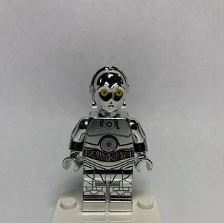 Protocol Droid Limited Edition Chrome Silver Custom Printed & Inspired Lego Star Wars Minifigure Custom minifigure BigKidBrix   